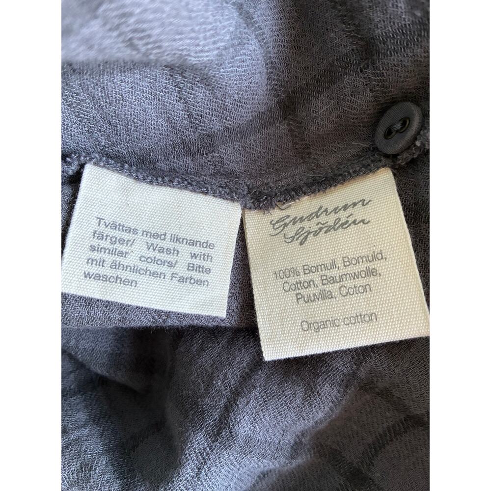 NEW Gudrun Sjoden Gray 3/4 Sleeve Organic Cotton Button Close Blouse Size S - Picture 9 of 10
